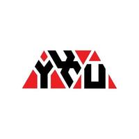 Yxu-Dreieck-Buchstaben-Logo-Design mit Dreiecksform. Yxu-Dreieck-Logo-Design-Monogramm. yxu-Dreieck-Vektor-Logo-Vorlage mit roter Farbe. yxu dreieckiges Logo einfaches, elegantes und luxuriöses Logo. yxu vektor
