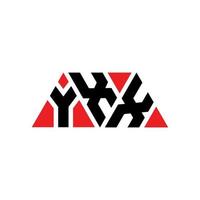 Yxx-Dreieck-Buchstaben-Logo-Design mit Dreiecksform. Yxx-Dreieck-Logo-Design-Monogramm. yxx-Dreieck-Vektor-Logo-Vorlage mit roter Farbe. yxx dreieckiges Logo einfaches, elegantes und luxuriöses Logo. yxx vektor