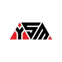 ysm-Dreieck-Buchstaben-Logo-Design mit Dreiecksform. ysm-Dreieck-Logo-Design-Monogramm. ysm-Dreieck-Vektor-Logo-Vorlage mit roter Farbe. ysm dreieckiges logo einfaches, elegantes und luxuriöses logo. ysm vektor