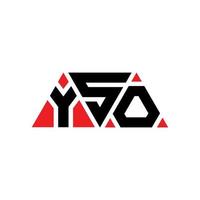 YSO-Dreieck-Buchstaben-Logo-Design mit Dreiecksform. yso-Dreieck-Logo-Design-Monogramm. Yso-Dreieck-Vektor-Logo-Vorlage mit roter Farbe. yso dreieckiges Logo einfaches, elegantes und luxuriöses Logo. ja vektor