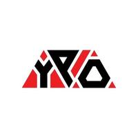 YPO-Dreieck-Buchstaben-Logo-Design mit Dreiecksform. Ypo-Dreieck-Logo-Design-Monogramm. ypo-Dreieck-Vektor-Logo-Vorlage mit roter Farbe. ypo dreieckiges Logo einfaches, elegantes und luxuriöses Logo. ja vektor