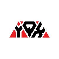 yqx Dreiecksbuchstaben-Logo-Design mit Dreiecksform. YQX-Dreieck-Logo-Design-Monogramm. yqx-Dreieck-Vektor-Logo-Vorlage mit roter Farbe. yqx dreieckiges Logo einfaches, elegantes und luxuriöses Logo. jaqx vektor