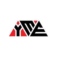 YME-Dreieck-Buchstaben-Logo-Design mit Dreiecksform. YME-Dreieck-Logo-Design-Monogramm. YME-Dreieck-Vektor-Logo-Vorlage mit roter Farbe. yme dreieckiges Logo einfaches, elegantes und luxuriöses Logo. ja vektor