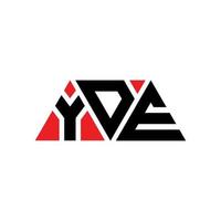 YDE-Dreieck-Buchstaben-Logo-Design mit Dreiecksform. yde-Dreieck-Logo-Design-Monogramm. YDE-Dreieck-Vektor-Logo-Vorlage mit roter Farbe. yde dreieckiges Logo einfaches, elegantes und luxuriöses Logo. ja vektor
