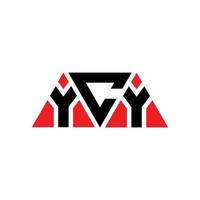 ycy-Dreieck-Buchstaben-Logo-Design mit Dreiecksform. YCY-Dreieck-Logo-Design-Monogramm. YCY-Dreieck-Vektor-Logo-Vorlage mit roter Farbe. ycy dreieckiges Logo einfaches, elegantes und luxuriöses Logo. ycy vektor