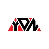 Ydn-Dreieck-Buchstaben-Logo-Design mit Dreiecksform. Ydn-Dreieck-Logo-Design-Monogramm. Ydn-Dreieck-Vektor-Logo-Vorlage mit roter Farbe. ydn dreieckiges Logo einfaches, elegantes und luxuriöses Logo. ydn vektor