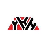 ykh triangel bokstavslogotypdesign med triangelform. ykh triangel logotyp design monogram. ykh triangel vektor logotyp mall med röd färg. ykh triangulär logotyp enkel, elegant och lyxig logotyp. ykh