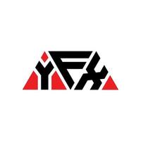 yfx-Dreieck-Buchstaben-Logo-Design mit Dreiecksform. yfx-Dreieck-Logo-Design-Monogramm. yfx-Dreieck-Vektor-Logo-Vorlage mit roter Farbe. yfx dreieckiges Logo einfaches, elegantes und luxuriöses Logo. yfx vektor