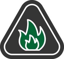 Feuergefahr Glyphe zweifarbig vektor