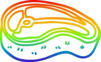 regnbågsgradient linjeteckning tecknad vällagat kött vektor