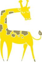 Cartoon-Giraffe im flachen Farbstil vektor