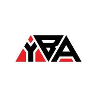 YBA-Dreieck-Buchstaben-Logo-Design mit Dreiecksform. YBA-Dreieck-Logo-Design-Monogramm. YBA-Dreieck-Vektor-Logo-Vorlage mit roter Farbe. yba dreieckiges Logo einfaches, elegantes und luxuriöses Logo. ja vektor