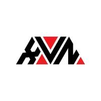Xvn-Dreieck-Buchstaben-Logo-Design mit Dreiecksform. Xvn-Dreieck-Logo-Design-Monogramm. xvn-Dreieck-Vektor-Logo-Vorlage mit roter Farbe. xvn dreieckiges Logo einfaches, elegantes und luxuriöses Logo. xvn vektor
