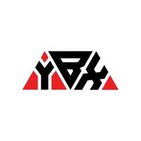 Ybx-Dreieck-Buchstaben-Logo-Design mit Dreiecksform. ybx-Dreieck-Logo-Design-Monogramm. ybx-Dreieck-Vektor-Logo-Vorlage mit roter Farbe. ybx dreieckiges Logo einfaches, elegantes und luxuriöses Logo. ybx vektor