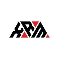 XRM-Dreieck-Buchstaben-Logo-Design mit Dreiecksform. XRM-Dreieck-Logo-Design-Monogramm. XRM-Dreieck-Vektor-Logo-Vorlage mit roter Farbe. xrm dreieckiges Logo einfaches, elegantes und luxuriöses Logo. xrm vektor