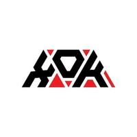 Xok-Dreieck-Buchstaben-Logo-Design mit Dreiecksform. Xok-Dreieck-Logo-Design-Monogramm. Xok-Dreieck-Vektor-Logo-Vorlage mit roter Farbe. xok dreieckiges Logo einfaches, elegantes und luxuriöses Logo. xok vektor