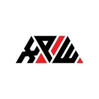 xpw triangel bokstavslogotypdesign med triangelform. xpw triangel logotyp design monogram. xpw triangel vektor logotyp mall med röd färg. xpw triangulär logotyp enkel, elegant och lyxig logotyp. xpw