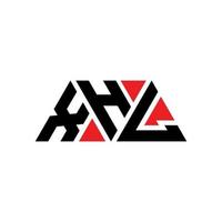 Xhl-Dreieck-Buchstaben-Logo-Design mit Dreiecksform. Xhl-Dreieck-Logo-Design-Monogramm. Xhl-Dreieck-Vektor-Logo-Vorlage mit roter Farbe. xhl dreieckiges Logo einfaches, elegantes und luxuriöses Logo. xhl vektor