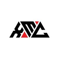 xmc-Dreieck-Buchstaben-Logo-Design mit Dreiecksform. XMC-Dreieck-Logo-Design-Monogramm. XMC-Dreieck-Vektor-Logo-Vorlage mit roter Farbe. xmc dreieckiges Logo einfaches, elegantes und luxuriöses Logo. xmc vektor