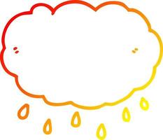 varm gradient linjeteckning tecknad regn moln vektor