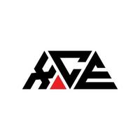xce Dreiecksbuchstaben-Logo-Design mit Dreiecksform. Xce-Dreieck-Logo-Design-Monogramm. Xce-Dreieck-Vektor-Logo-Vorlage mit roter Farbe. xce dreieckiges Logo einfaches, elegantes und luxuriöses Logo. xce vektor