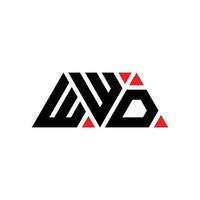 wwd-Dreieck-Buchstaben-Logo-Design mit Dreiecksform. wwd-Dreieck-Logo-Design-Monogramm. wwd-Dreieck-Vektor-Logo-Vorlage mit roter Farbe. wwd dreieckiges Logo einfaches, elegantes und luxuriöses Logo. wwd vektor