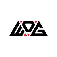 Wog-Dreieck-Buchstaben-Logo-Design mit Dreiecksform. Wog-Dreieck-Logo-Design-Monogramm. Wog-Dreieck-Vektor-Logo-Vorlage mit roter Farbe. Wog dreieckiges Logo einfaches, elegantes und luxuriöses Logo. wog vektor