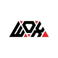 wox triangel bokstavslogotypdesign med triangelform. wox triangel logotyp design monogram. wox triangel vektor logotyp mall med röd färg. wox triangulär logotyp enkel, elegant och lyxig logotyp. vax