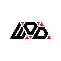 WOD-Dreieck-Buchstaben-Logo-Design mit Dreiecksform. Wod-Dreieck-Logo-Design-Monogramm. Wod-Dreieck-Vektor-Logo-Vorlage mit roter Farbe. Wod dreieckiges Logo einfaches, elegantes und luxuriöses Logo. wow vektor