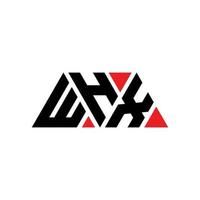 whx triangel bokstavslogotypdesign med triangelform. whx triangel logotyp design monogram. whx triangel vektor logotyp mall med röd färg. whx trekantig logotyp enkel, elegant och lyxig logotyp. whx
