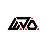 wjo Dreiecksbuchstaben-Logo-Design mit Dreiecksform. wjo-Dreieck-Logo-Design-Monogramm. wjo-Dreieck-Vektor-Logo-Vorlage mit roter Farbe. wjo dreieckiges Logo einfaches, elegantes und luxuriöses Logo. wjo vektor