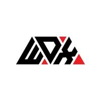 wdx-Dreieck-Buchstaben-Logo-Design mit Dreiecksform. wdx-Dreieck-Logo-Design-Monogramm. wdx-Dreieck-Vektor-Logo-Vorlage mit roter Farbe. wdx dreieckiges Logo einfaches, elegantes und luxuriöses Logo. wdx vektor