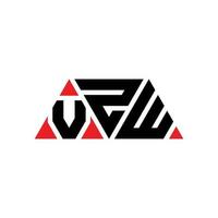 vzw triangel bokstavslogotypdesign med triangelform. vzw triangel logotyp design monogram. vzw triangel vektor logotyp mall med röd färg. vzw triangulär logotyp enkel, elegant och lyxig logotyp. vzw
