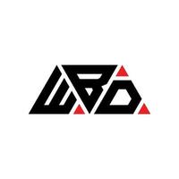 wbd-Dreieck-Buchstaben-Logo-Design mit Dreiecksform. wbd-Dreieck-Logo-Design-Monogramm. wbd-Dreieck-Vektor-Logo-Vorlage mit roter Farbe. wbd dreieckiges Logo einfaches, elegantes und luxuriöses Logo. wbd vektor
