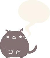 Cartoon-Katze und Sprechblase im Retro-Stil vektor
