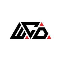 wcd-triangelbokstavsdesign med triangelform. wcd triangel logotyp design monogram. wcd triangel vektor logotyp mall med röd färg. wcd triangulär logotyp enkel, elegant och lyxig logotyp. wcd