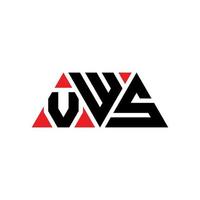 vws-Dreieck-Buchstaben-Logo-Design mit Dreiecksform. vws-Dreieck-Logo-Design-Monogramm. vws-Dreieck-Vektor-Logo-Vorlage mit roter Farbe. vws dreieckiges Logo einfaches, elegantes und luxuriöses Logo. vws vektor
