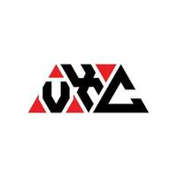 vxc triangel bokstavslogotypdesign med triangelform. vxc triangel logotyp design monogram. vxc triangel vektor logotyp mall med röd färg. vxc triangulär logotyp enkel, elegant och lyxig logotyp. vxc