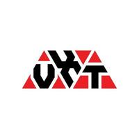 vxt-Dreieck-Buchstaben-Logo-Design mit Dreiecksform. vxt-Dreieck-Logo-Design-Monogramm. vxt-Dreieck-Vektor-Logo-Vorlage mit roter Farbe. vxt dreieckiges Logo einfaches, elegantes und luxuriöses Logo. vxt vektor