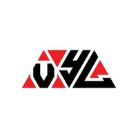 Vyl-Dreieck-Buchstaben-Logo-Design mit Dreiecksform. Vyl-Dreieck-Logo-Design-Monogramm. Vyl-Dreieck-Vektor-Logo-Vorlage mit roter Farbe. Vyl dreieckiges Logo einfaches, elegantes und luxuriöses Logo. vyl vektor