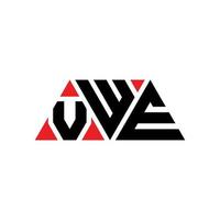 VWE-Dreieck-Buchstaben-Logo-Design mit Dreiecksform. VWE-Dreieck-Logo-Design-Monogramm. VWE-Dreieck-Vektor-Logo-Vorlage mit roter Farbe. vwe dreieckiges Logo einfaches, elegantes und luxuriöses Logo. vwe vektor