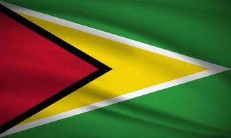 eleganter realistischer Guyana-Flaggenhintergrund. Guyana Unabhängigkeitstag Design vektor
