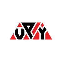 Vpy-Dreieck-Buchstaben-Logo-Design mit Dreiecksform. vpy-Dreieck-Logo-Design-Monogramm. Vpy-Dreieck-Vektor-Logo-Vorlage mit roter Farbe. vpy dreieckiges Logo einfaches, elegantes und luxuriöses Logo. vpy vektor