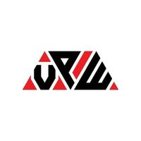 vpw Dreiecksbuchstaben-Logo-Design mit Dreiecksform. vpw-Dreieck-Logo-Design-Monogramm. vpw-Dreieck-Vektor-Logo-Vorlage mit roter Farbe. vpw dreieckiges Logo einfaches, elegantes und luxuriöses Logo. vpw vektor