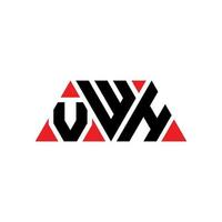 vwh Dreiecksbuchstaben-Logo-Design mit Dreiecksform. vwh-Dreieck-Logo-Design-Monogramm. vwh-Dreieck-Vektor-Logo-Vorlage mit roter Farbe. vwh dreieckiges Logo einfaches, elegantes und luxuriöses Logo. vw vektor