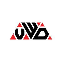 vwd-Dreieck-Buchstaben-Logo-Design mit Dreiecksform. vwd-Dreieck-Logo-Design-Monogramm. vwd-Dreieck-Vektor-Logo-Vorlage mit roter Farbe. vwd dreieckiges Logo einfaches, elegantes und luxuriöses Logo. vwd vektor
