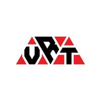 VRT-Dreieck-Buchstaben-Logo-Design mit Dreiecksform. VRT-Dreieck-Logo-Design-Monogramm. VRT-Dreieck-Vektor-Logo-Vorlage mit roter Farbe. vrt dreieckiges Logo einfaches, elegantes und luxuriöses Logo. vrt vektor