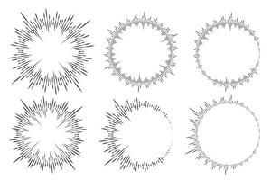 cirkulär musikljudsutjämnare. cirkel ljudvågor. abstrakt radiell radio- och röstvolymsymbol. vektor illustration.