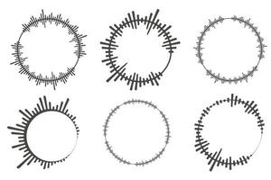 cirkel ljudvågor. cirkulär musikljudsutjämnare. abstrakt radiell radio- och röstvolymsymbol. vektor illustration.