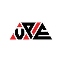 VPE-Dreieck-Buchstaben-Logo-Design mit Dreiecksform. VPE-Dreieck-Logo-Design-Monogramm. VPE-Dreieck-Vektor-Logo-Vorlage mit roter Farbe. vpe dreieckiges logo einfaches, elegantes und luxuriöses logo. vpe vektor